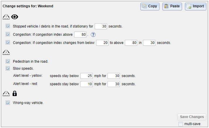 Change Rule Settings