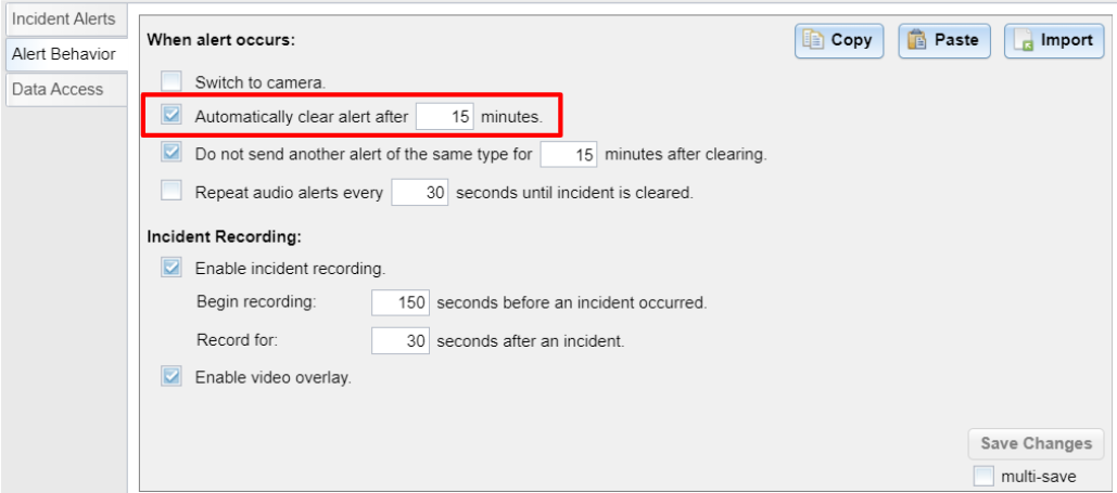 Alerts settings