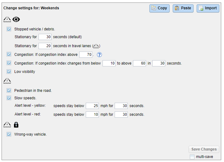 Change Rule Settings